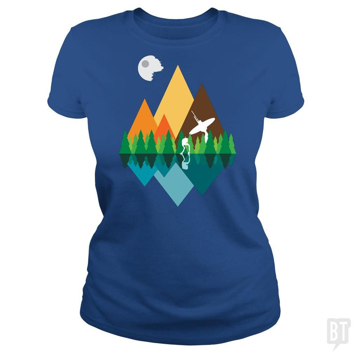 SunFrog-Busted TEE ART LAB Classic Ladies Tee / Royal Blue / S Camping