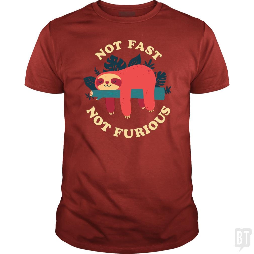 SunFrog-Busted TEE ART LAB Classic Guys / Unisex Tee / Red / S Funny Sloth Not Fast Not Furious