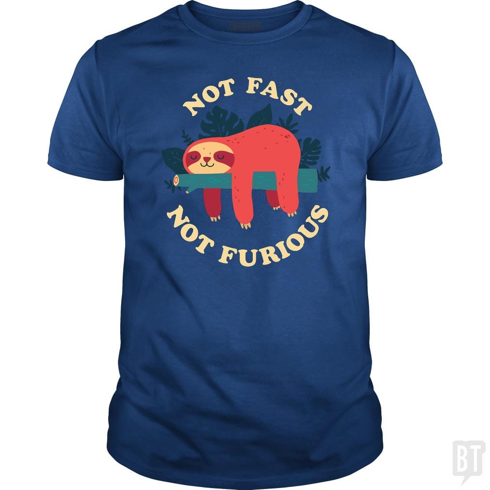 SunFrog-Busted TEE ART LAB Classic Guys / Unisex Tee / Royal Blue / S Funny Sloth Not Fast Not Furious