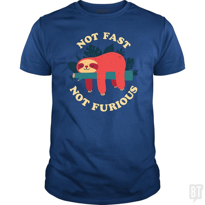 SunFrog-Busted TEE ART LAB Classic Guys / Unisex Tee / Royal Blue / S Funny Sloth Not Fast Not Furious