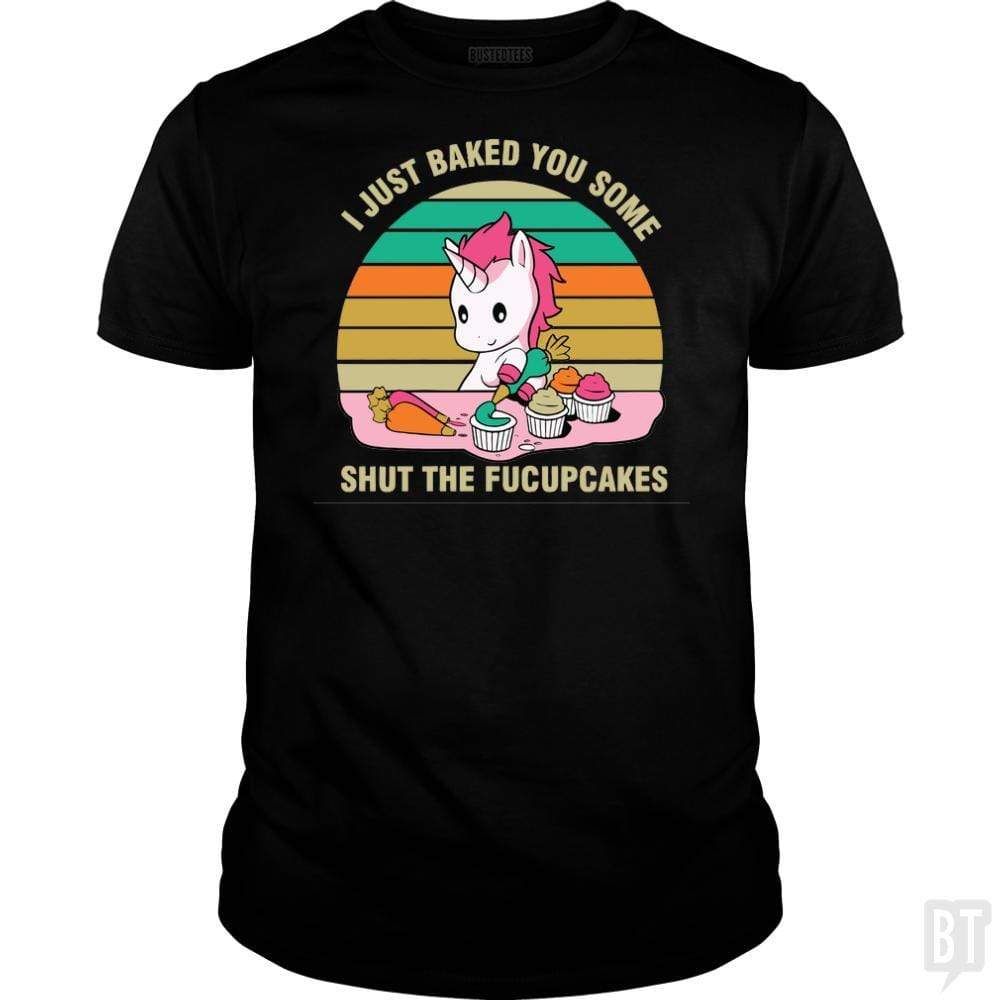 SunFrog-Busted Tripleonecreations Classic Guys / Unisex Tee / Black / S Baking Unicorn