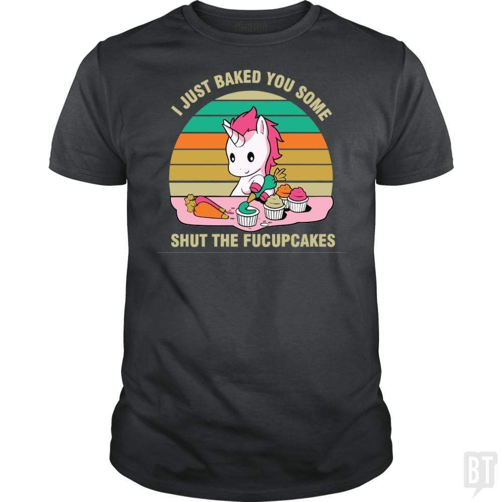 SunFrog-Busted Tripleonecreations Classic Guys / Unisex Tee / Dark Heather / S Baking Unicorn