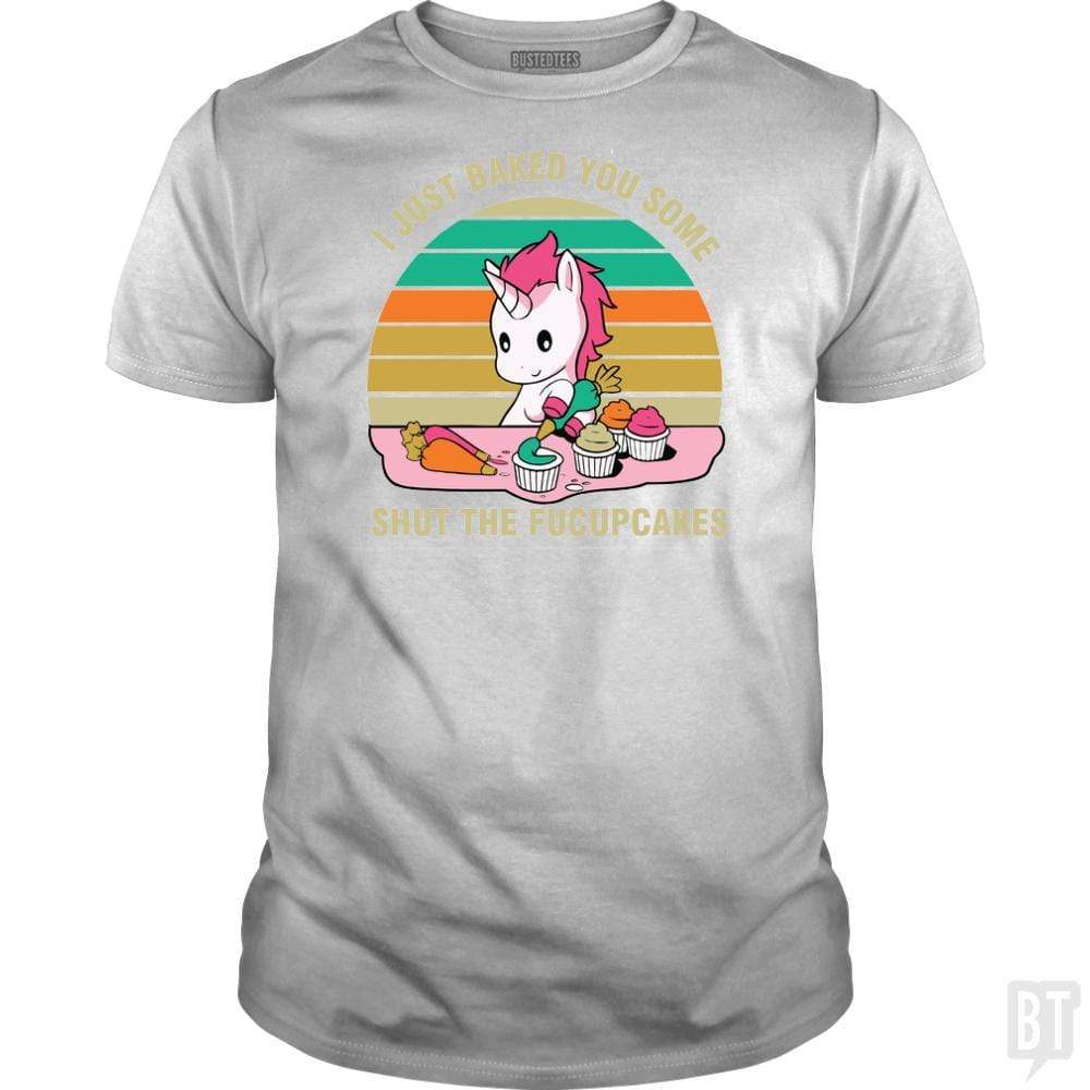 SunFrog-Busted Tripleonecreations Classic Guys / Unisex Tee / White / S Baking Unicorn