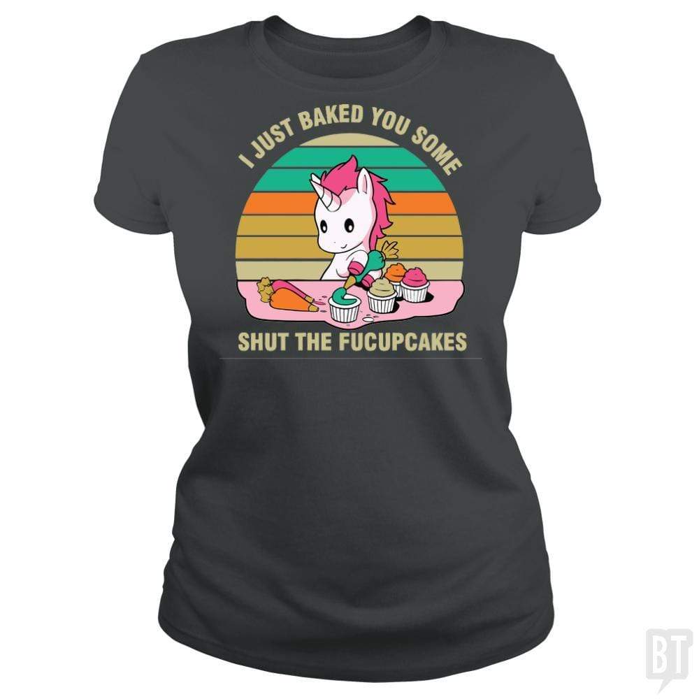 SunFrog-Busted Tripleonecreations Classic Ladies Tee / Dark Heather / S Baking Unicorn
