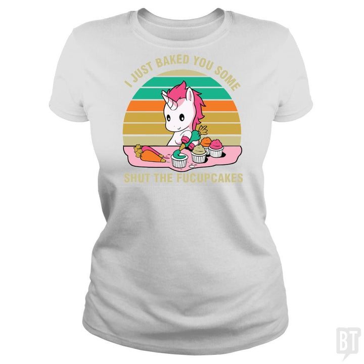 SunFrog-Busted Tripleonecreations Classic Ladies Tee / White / S Baking Unicorn
