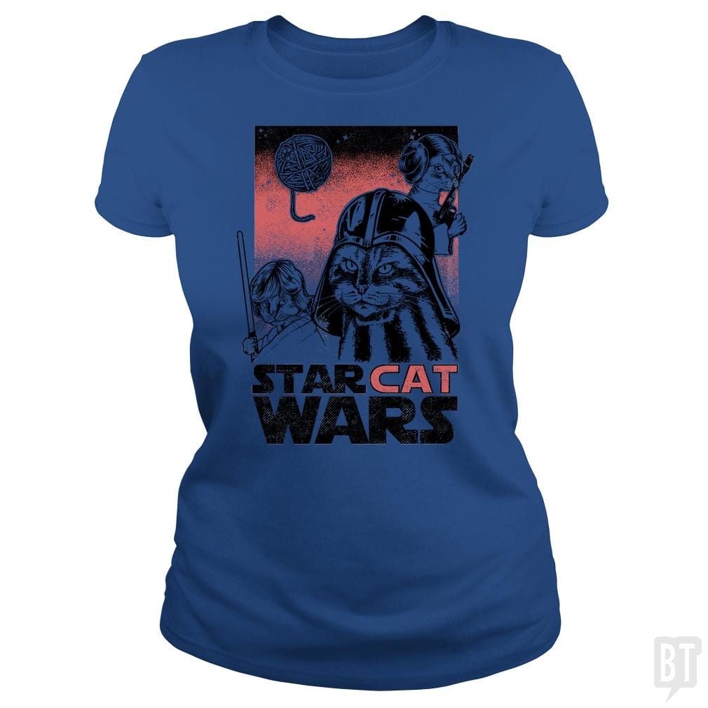 SunFrog-Busted Umberto Vicente Classic Ladies Tee / Royal Blue / S Star Cat Wars