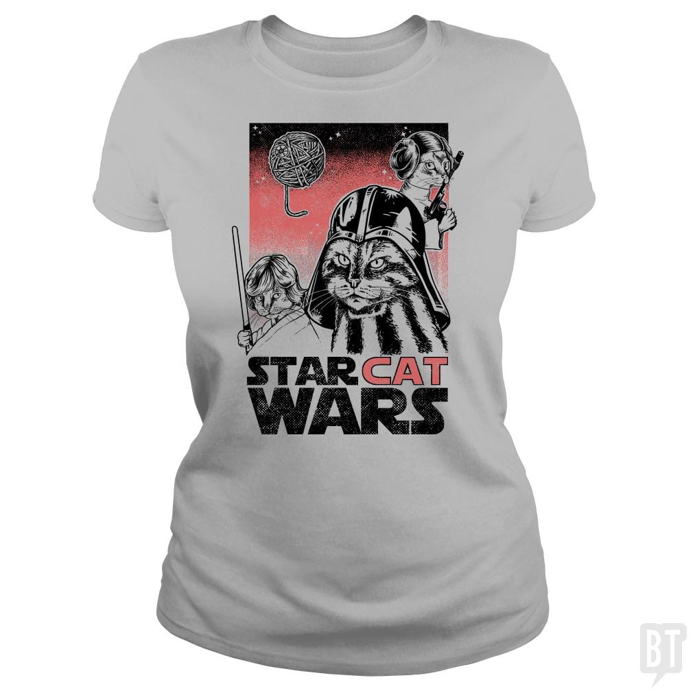 SunFrog-Busted Umberto Vicente Classic Ladies Tee / Sport Grey / S Star Cat Wars