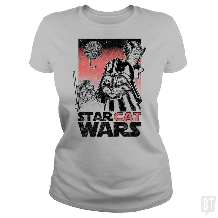 SunFrog-Busted Umberto Vicente Classic Ladies Tee / Sport Grey / S Star Cat Wars