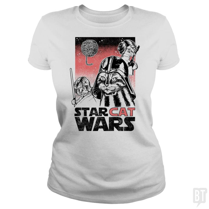 SunFrog-Busted Umberto Vicente Classic Ladies Tee / White / S Star Cat Wars