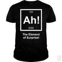 Load image into Gallery viewer, SunFrog-Busted UptheLight Classic Guys / Unisex Tee / Black / S Ah! The Element Of Surprise
