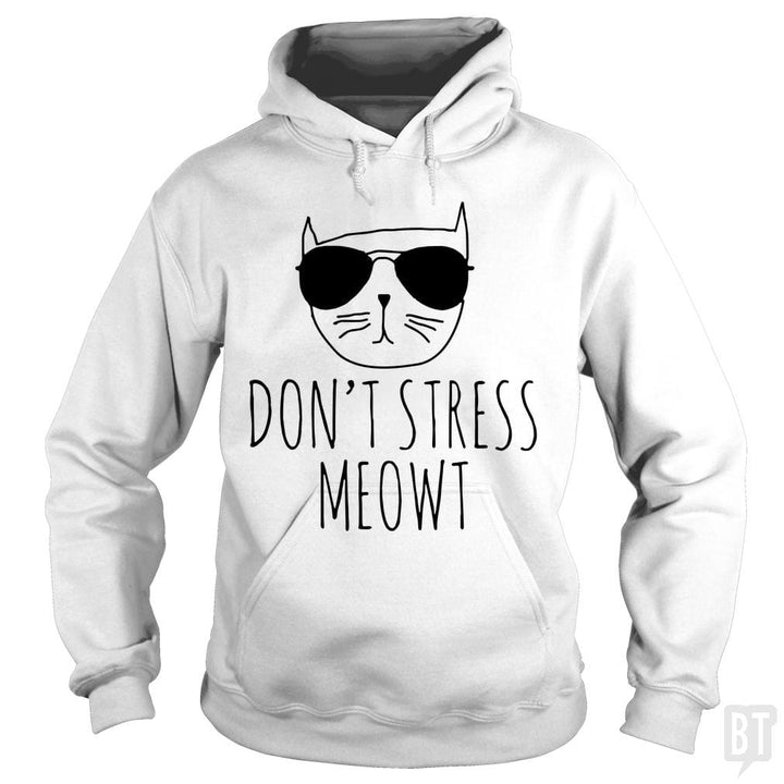 SunFrog-Busted VeramaArt Hoodie / White / S Don't Stress Meowt