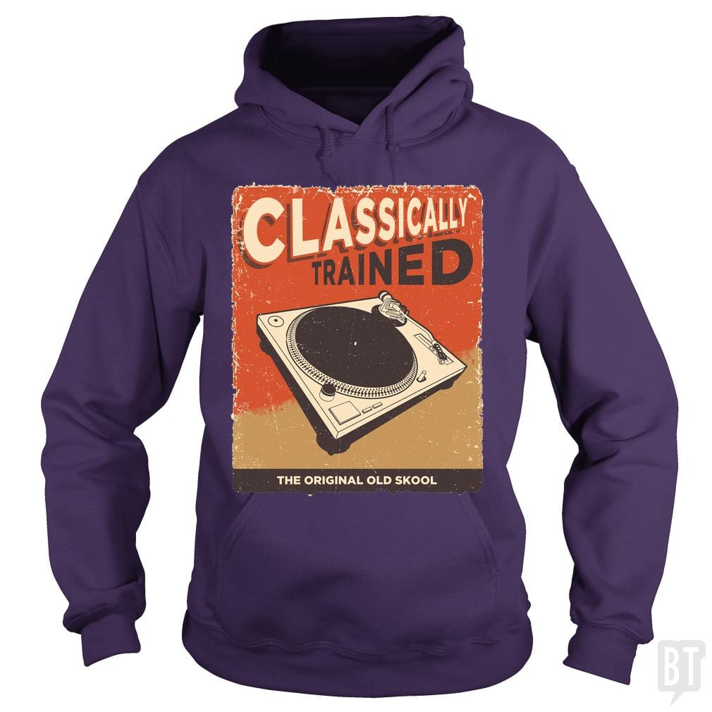 SunFrog-Busted Vladd Hoodie / Purple / S Classically Trained Vintage Turntable