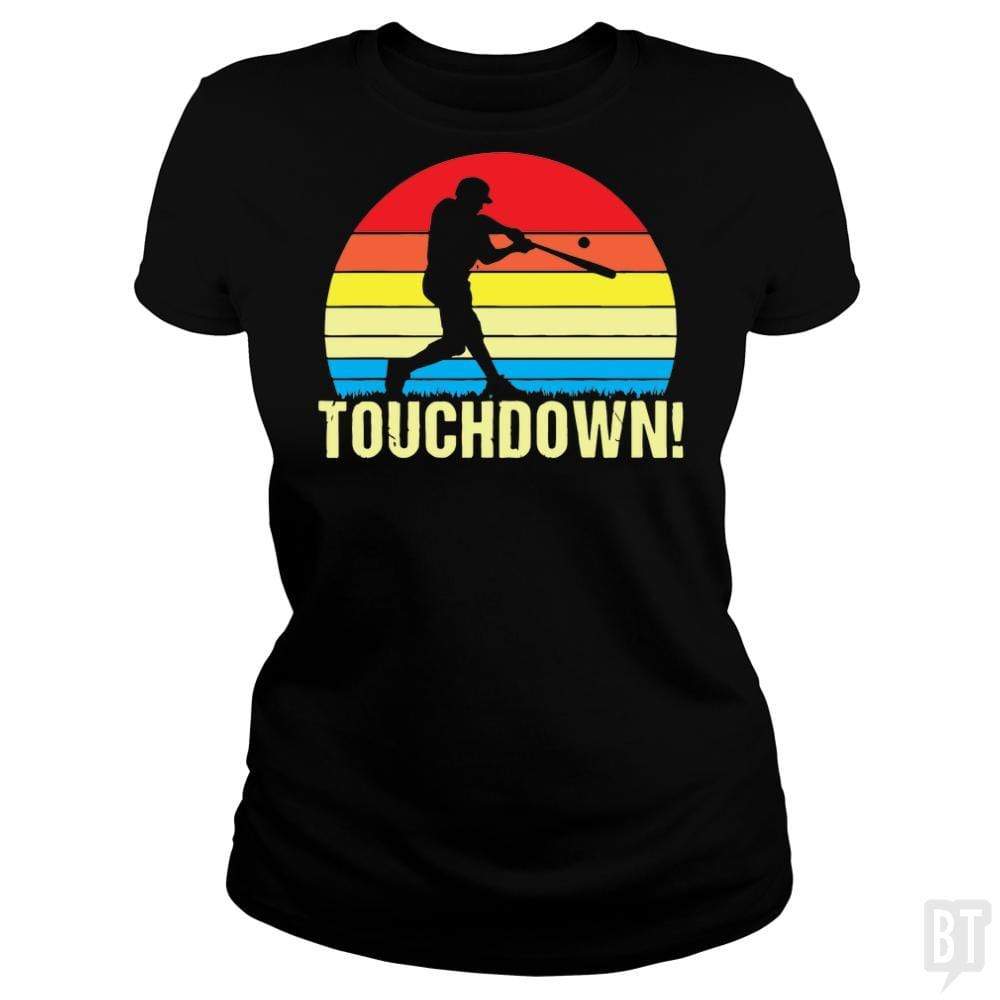 SunFrog-Busted volkanvina Classic Ladies Tee / Black / S Touchdown Baseball