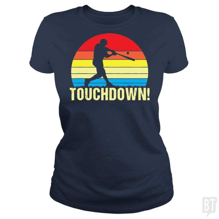 SunFrog-Busted volkanvina Classic Ladies Tee / Navy Blue / S Touchdown Baseball