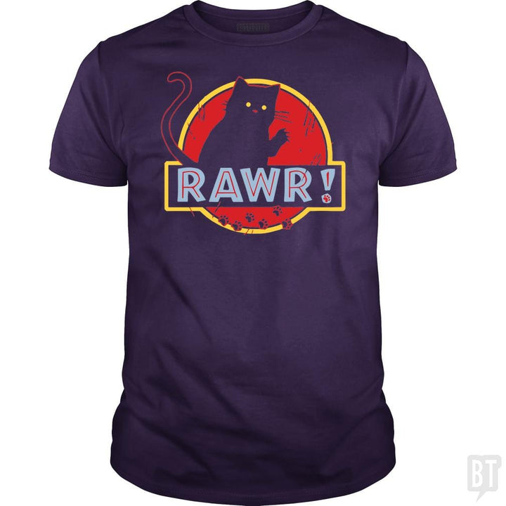 SunFrog-Busted yansdonal189 Classic Guys / Unisex Tee / Purple / S Jurassic Cat RAWR