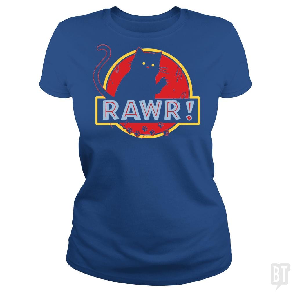 SunFrog-Busted yansdonal189 Classic Ladies Tee / Royal Blue / S Jurassic Cat RAWR