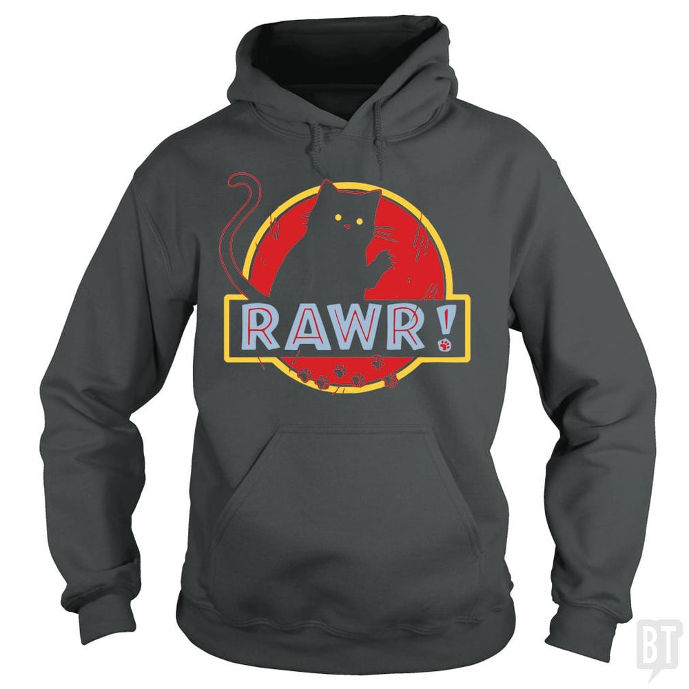 SunFrog-Busted yansdonal189 Hoodie / Dark Heather / S Jurassic Cat RAWR