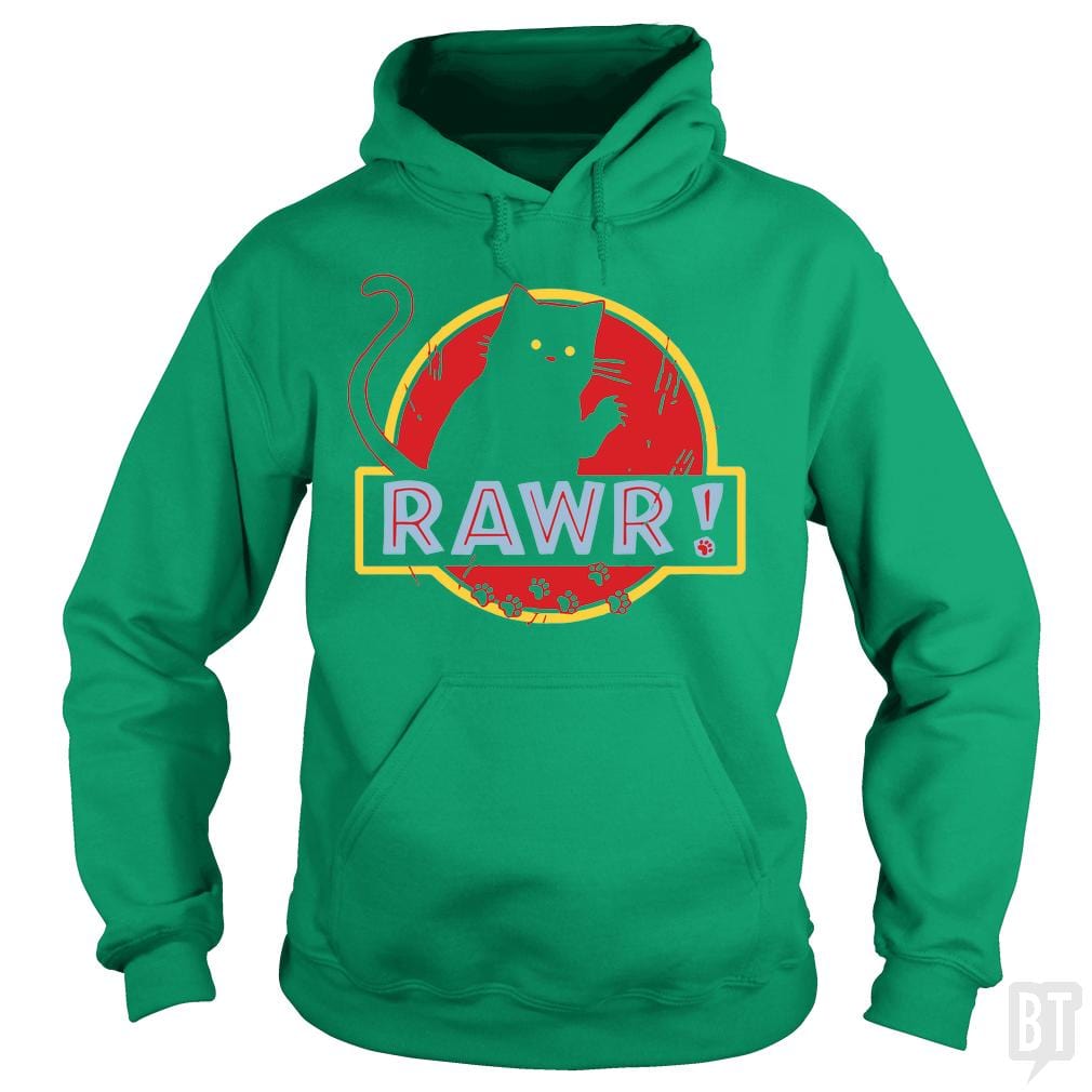 SunFrog-Busted yansdonal189 Hoodie / Irish Green / S Jurassic Cat RAWR