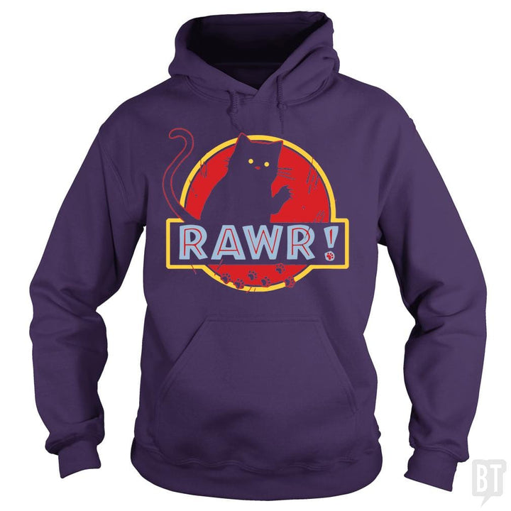 SunFrog-Busted yansdonal189 Hoodie / Purple / S Jurassic Cat RAWR