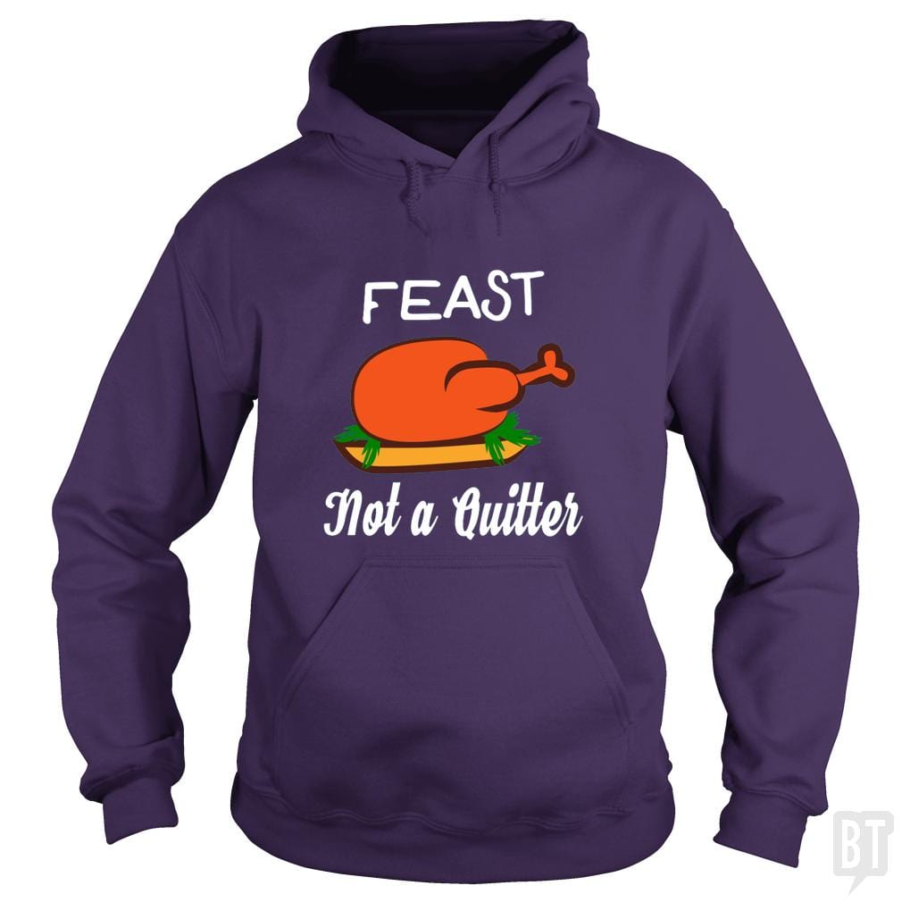 SunFrog-Busted ZART Hoodie / Purple / S Feast - Not A Quitter Thanksgiving Turkey